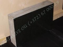 Hauakivi [024-12-12] 60x40x12cm, Poleeritud Saetud Saetud, must graniit