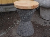 Hauapink pesubetoonist, väike, must, puidust istmega, 28x45cm, 42kg