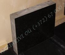 Hauakivi [030-9-10] 60x50x10cm, Poleeritud Saetud Saetud, must graniit