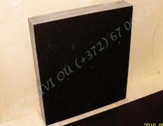 Hauakivi [042-6-10] 60x70x10cm, Poleeritud Saetud Saetud, must graniit