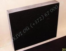 Hauakivi [042-7-10] 70x60x10cm, Poleeritud Saetud Saetud, must graniit