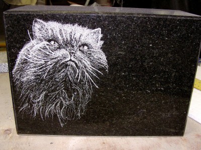 Hauakivi must graniit portree kass